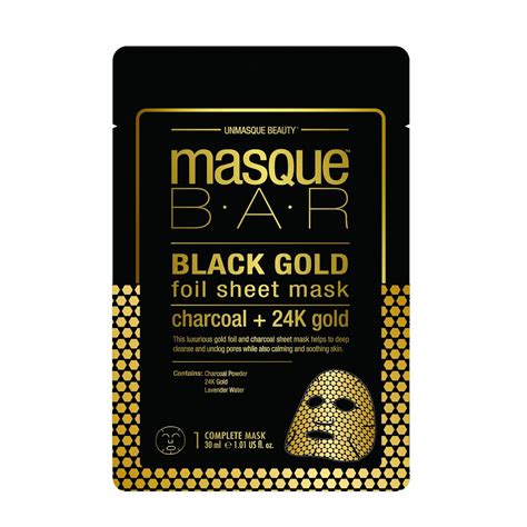 black gold metallic foil sheet mask|MASQUE BAR Black Gold Foil Sheet Mask Reviews .